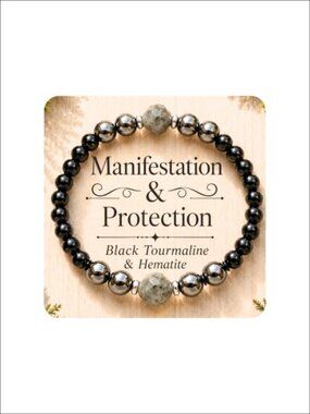 Genuine Black Tourmaline Hematite Obsidian Beaded Stretch Bracelet Healing